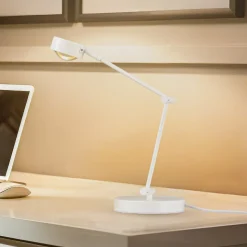 Lindby bordlampe Jyla, hvid, linse, 4200K, GX53, jern