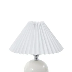 Lindby bordlampe Kerimi, keramik, cremefarvet