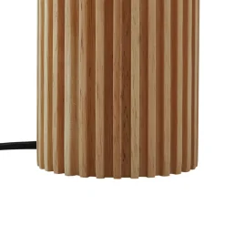 Lindby bordlampe Kimiko, højde 38 cm, træ, tekstil