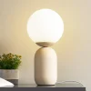 Lindby bordlampe Lennes, beige, glas, Ø 20 cm