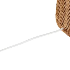 Lindby bordlampe Lirenda, højde 52 cm, rattan, natur/hvid