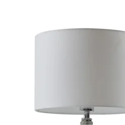 Lindby bordlampe Loraine, hvid/grå, glas, Ø 33 cm, E27