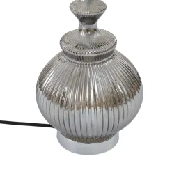 Lindby bordlampe Loraine, hvid/grå, glas, Ø 33 cm, E27