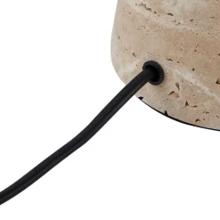 Lindby bordlampe Magritt, beige, metal, sten, 41 cm