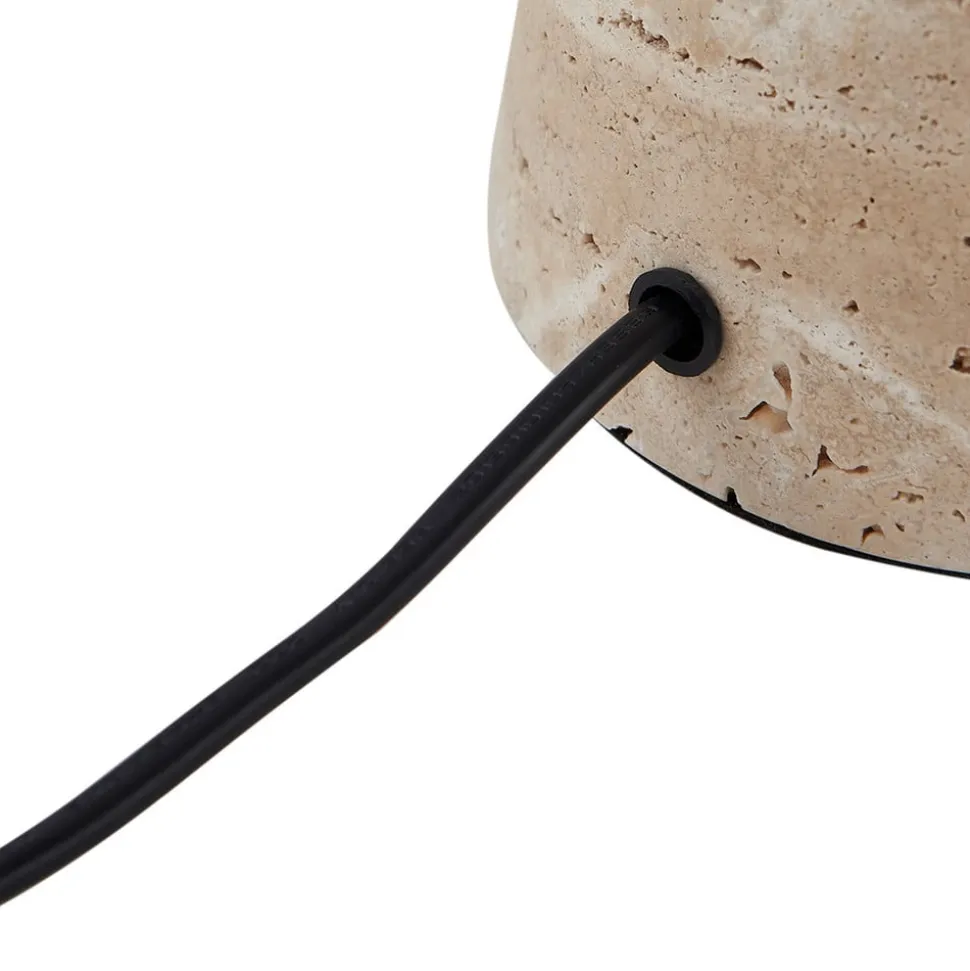 Lindby bordlampe Magritt, beige, metal, sten, 41 cm