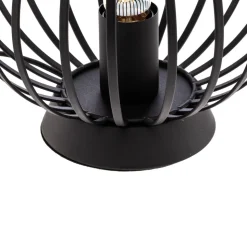 Lindby bordlampe Maivi, sort, 25 cm, jern, bur