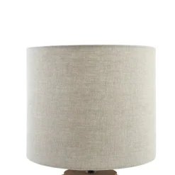 Lindby bordlampe Marzanna, grå, bambus, 42,5 cm, E27
