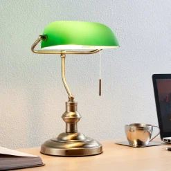 Lindby bordlampe Milenka, bronze, højde 38 cm, metal
