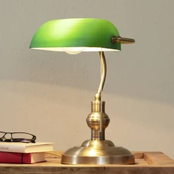 Lindby bordlampe Milenka, bronze, højde 38 cm, metal