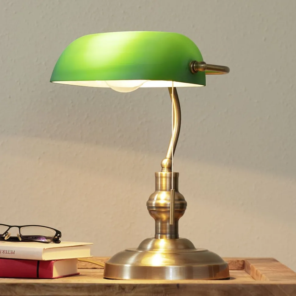 Lindby bordlampe Milenka, bronze, højde 38 cm, metal