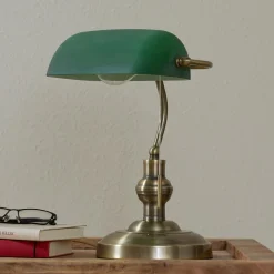 Lindby bordlampe Milenka, bronze, højde 38 cm, metal