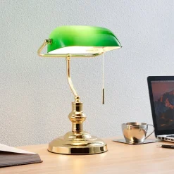 Lindby bordlampe Milenka, messing, højde 39 cm, metal