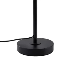 Lindby bordlampe Nerys, sort, bambus, Ø 28 cm