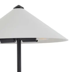 Lindby bordlampe Norvik, højde 35 cm, sort/grå, metal