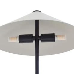 Lindby bordlampe Norvik, højde 35 cm, sort/grå, metal
