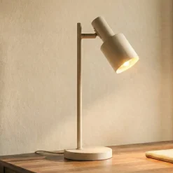 Lindby bordlampe Ovelia, beige, metal, E27