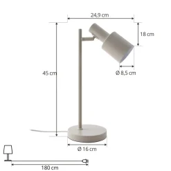 Lindby bordlampe Ovelia, beige, metal, E27