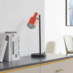 Lindby bordlampe Ovelia, orange/sort, metal, E27