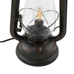 Lindby bordlampe Raisa, rustfarvet, metal, lygte, E14
