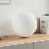 Lindby bordlampe Rhona, hvid, opalglas, Ø 25 cm, E27