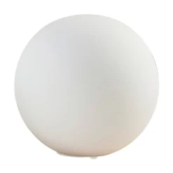 Lindby bordlampe Rhona, hvid, opalglas, Ø 25 cm, E27