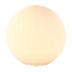 Lindby bordlampe Rhona, hvid, opalglas, Ø 25 cm, E27