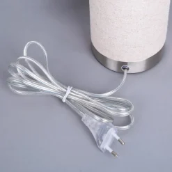 Lindby bordlampe Ronja, højde 26 cm, cremefarvet, tekstil