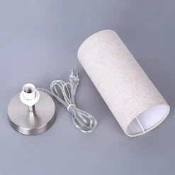 Lindby bordlampe Ronja, højde 26 cm, cremefarvet, tekstil