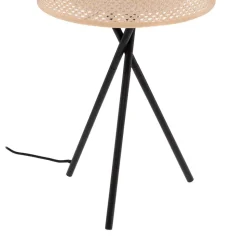 Lindby bordlampe Soula, Ø 26 cm, beige, plast, E27