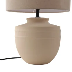 Lindby bordlampe Thalassia, beige, Ø 30 cm, keramik