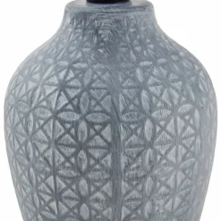 Lindby bordlampe Thalassia, grå/sort, Ø 20cm, keramik