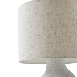 Lindby bordlampe Thalassia, hvid, Ø 30 cm, keramik