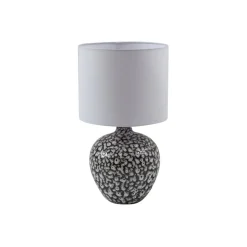 Lindby bordlampe Thalassia, sort/hvid, Ø 26cm, keramik