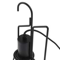 Lindby bordlampe Tharion, sort, metal, Ø 15,4 cm