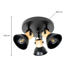 Lindby Bosko spotlight, 3 lyskilder, rund