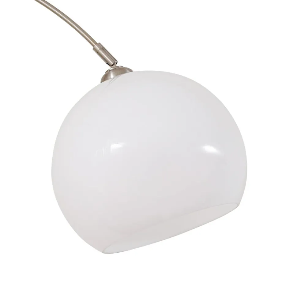 Lindby buelampe Alverton, hvid/nikkel, glas, 197 cm