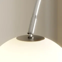 Lindby buelampe Cynthia, nikkelfarvet, glas, 140 cm, E27