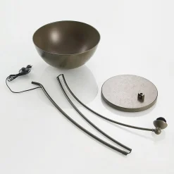 Lindby buelampe Jonera, grå, metal, E27, 185 cm høj