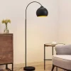 Lindby buelampe Minali, sort, metal, 148 cm høj, E27