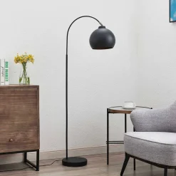 Lindby buelampe Minali, sort, metal, 148 cm høj, E27
