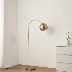 Lindby buelampe Moisia, messingfarvet, metal, 148 cm