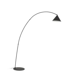Lindby buelampe Triangolo, sort, højde 195 cm, metal E27
