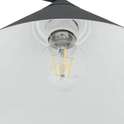 Lindby buelampe Triangolo, sort, højde 195 cm, metal E27
