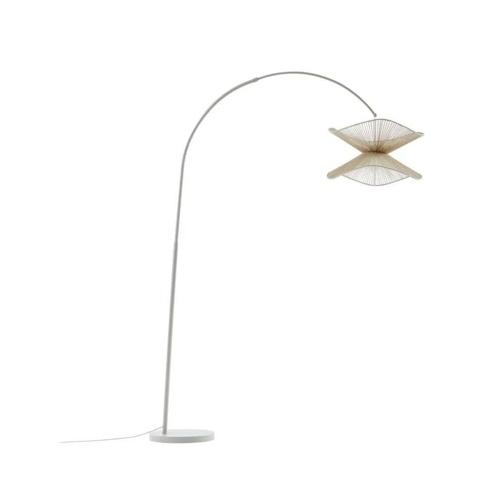 Lindby buelampe Valdorin, beige, papir, 195 cm, IP20