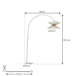 Lindby buelampe Valdorin, beige, papir, 195 cm, IP20