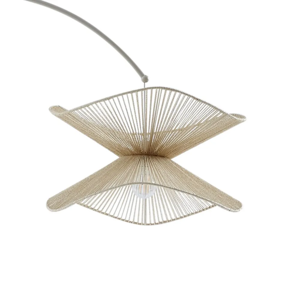Lindby buelampe Valdorin, beige, papir, 195 cm, IP20