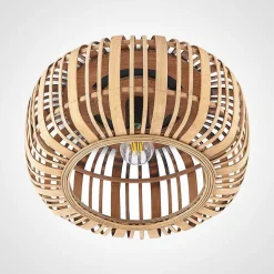 Lindby Canyana loftlampe, natur, rattan, Ø 40 cm