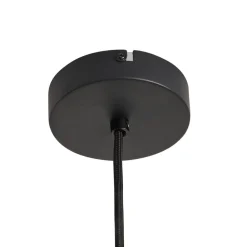 Lindby Clarine hængelampe, valnød, Ø 50 cm, metal
