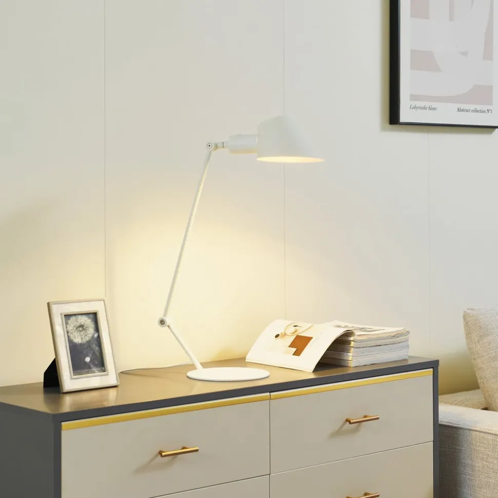 Lindby Corali bordlampe, hvid, metal, højde 64 cm