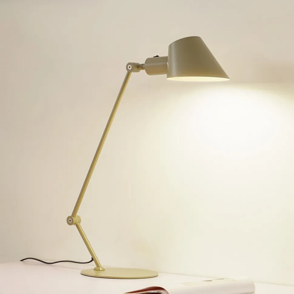 Lindby Corali bordlampe, lysegrøn, metal, højde 64 cm